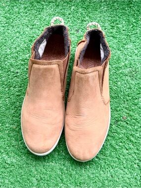 Olukai Tan Leather Slip-On Ankle Booties Sneakers US Women's 8